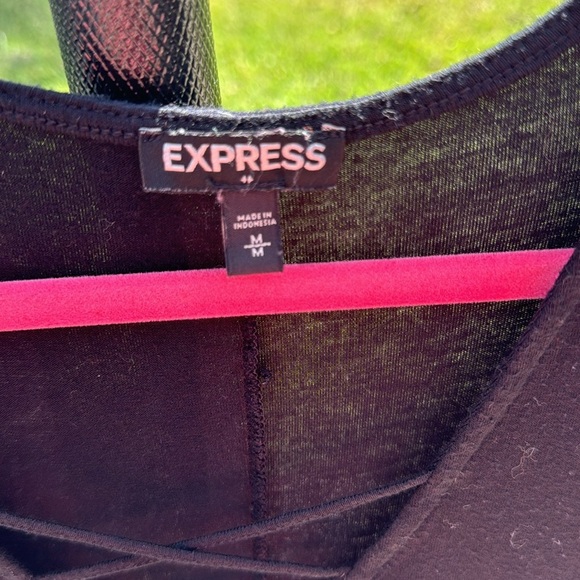 Express Black Cross Front Dress Size Medium - Picture 3 of 6